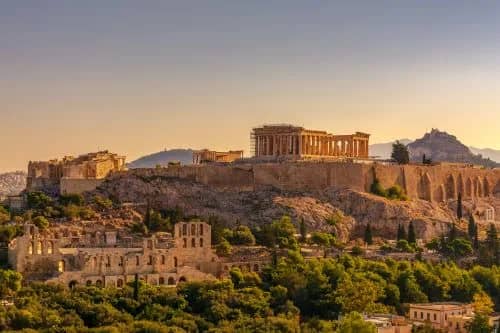 View of the Acropolis of Athens